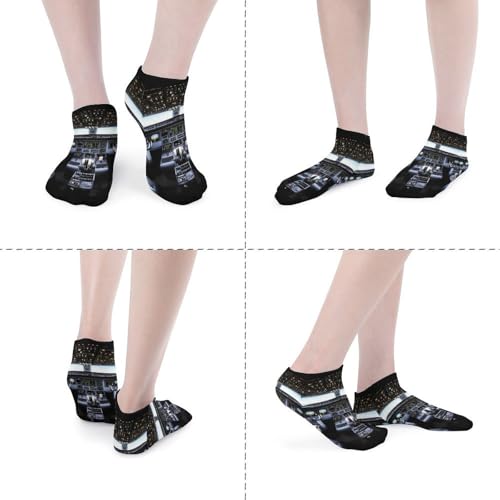 Airplane Cockpit No Show Sock for Men Women Low Cut Athletic Running Socks Wicking Odor Resist Socks 5 Pairs4