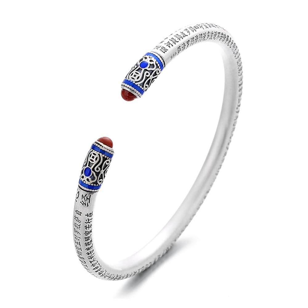 YNIYUJKL Charm Bracelet,Silver Bracelet,Silver Bangle Bracelet For Men Women,Handmade Opening Adjustable Bracelet