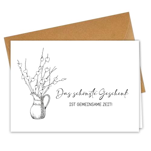 Das schönste Geschenk ist gemeinsame Zeit - Gutschein für gemeinsame Zeit - Gutschein Karte Zeit schenken zum Geburtstag Reisen - A6 Klappkarte mit Kuvert
