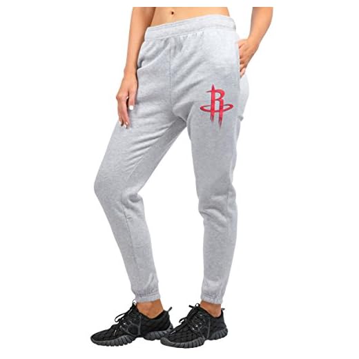 Ultra Game NBA Houston Rockets Relax Fit Jogger, Heather Gray, Medium
