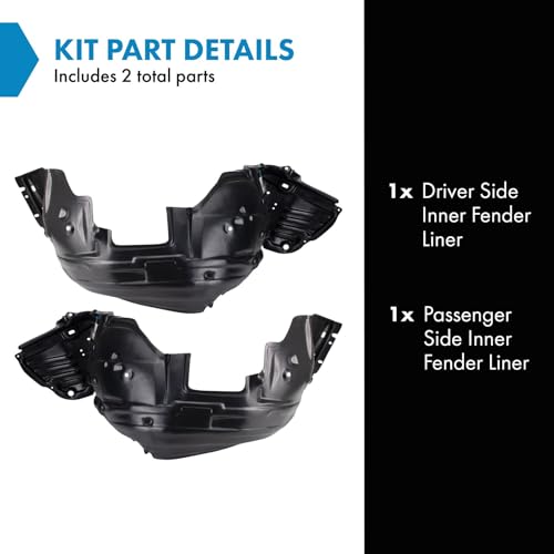 Image of TRQ Inner Fender Liner Set Compatible with 2001-2003 Lexus LS430 LX1248104 LX1249104