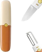 GRAVIN Knife Kitchen Knife Peeler Portable Knife for Fruit 2 in 1 Knife and Peeler for Kitchen Travel Knife with case Stainless Steel Bled (Pack of 1Standard Quality)