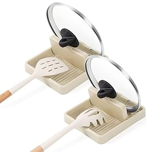 Batur Spoon Rest, 2 Pcs Foldable Utensil Holder for Kitchen Counter, Spoon Holder for Stove Top, Spatula Pot Lid Holder, Kitchen Utensil Holder for Spoons, Ladles, Spatulas, Tongs
