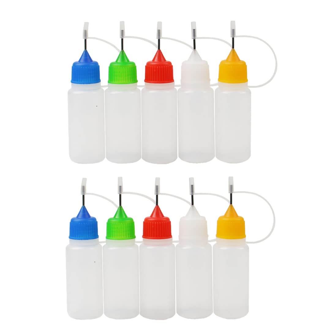 Dropper Bottles,E-Liquid Bottle Pinhole Bottle,Precision Tip Applicator Bottles,Dropper Bottle Reusable Plastic Juice Bottles15 Ml 10Packs