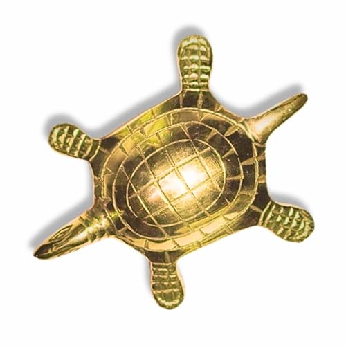 Image of Brass Big Turtle with Yantra Statue | Weight - 336 Gram Approx | Size-5 inch |Pital Kachhua | for Peace & Prosperity | Idol and Figurines | Turtle for Good Luck