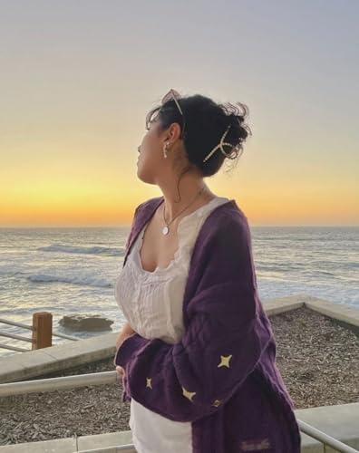 Speak Now Cardigan Sweaters for Women 2024 Embroidered Print Button V-Neck Knitwear3