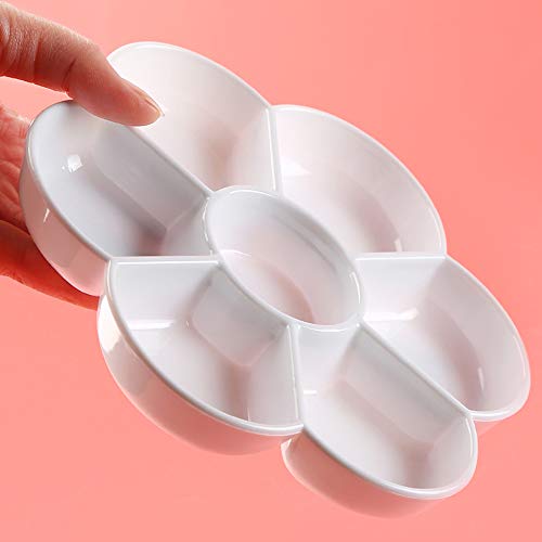 Round Flower Petal Plastic Palette Painting Dish 7 Well Flower Paint Tray Watercolor Painting Mixing Palette for Oil Acrylic Watercolor Gouache,Easy Wash, 6.6 Inches,Artist - Thumbnail 7