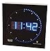 Produktbild Eurosell - Design Wanduhr LED Beleuchtet quadratisch schwarz blau Funkuhr Funk Wand Uhr mit Beleuchtung Digital