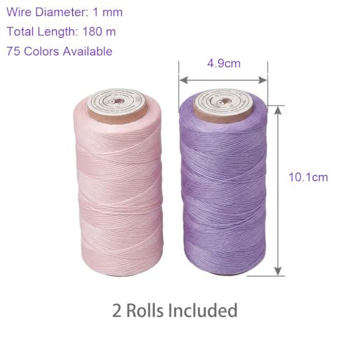Hilo encerado para cuero 1mm con 2 rollos de 180m miniatura 2
