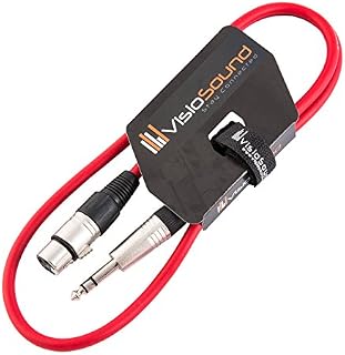 Female XLR to 6.35mm Stereo TRS Jack Lead/Balanced Signal/Audio Patch Cable 3m Black