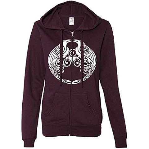 Dolphin Shirt Co Dual Raven White Print Ladies Zip-Up Hoodie - Light Blackberry X-Large Cover