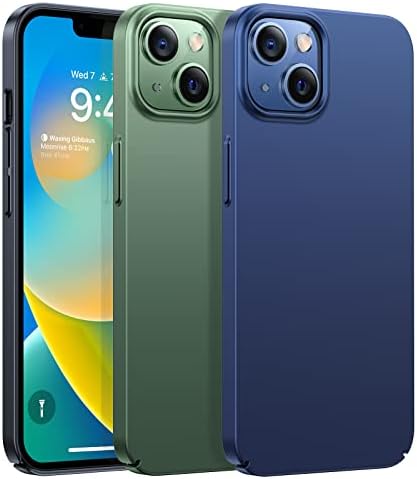 TORRAS Ultra Thin iPhone 13 Case and Screen Protectors[Tough Protective yet Slim Grip]Hard iPhone 13 Phone Case Slim Silky Velvety Matte Thin Phone Case for iPhone 13 Cover Case Black(OriginFit Serie)