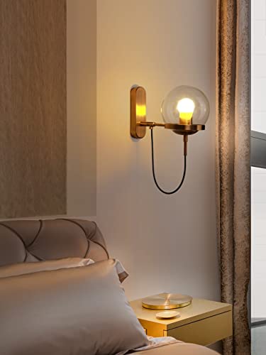 AHLOKI iluminación moderna para el hogar en bronce con aplique de pared LED interior 4