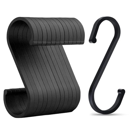Eupneicu S Haken [12 Stück], S-Hook Durchmesser Bis 32mm, S-Haken Aluminium, Für Ideal Küche, Schrank, Garage Und Garten, Sparen Sie Viel Platz