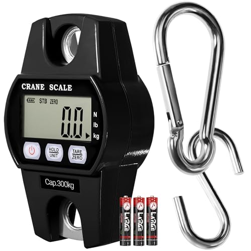 Digital Hanging Crane Scale 660LB/300KGC Deer Hunting Scales, Farm,Fishing, Fish, MeatCGame,Luggage Scale with Hold/Tare