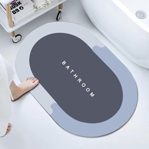 AUSYIWI Tapis de Bain Absorbant Antidérapant, 40×60cm Tapis Salle De Bain Diatomite Microfibre, Tapis de Salle de Bain à Séchage Rapide, Douche et Tapis...