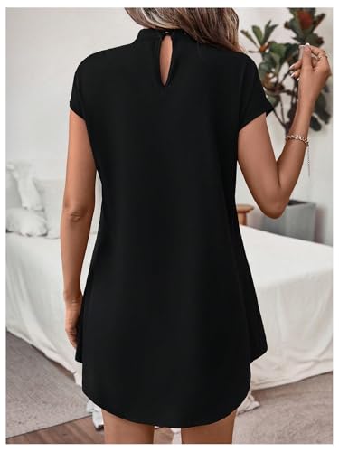 SweatyRocks Women's Sparkly Sequin Blouse Crew Neck Short Sleeve Asymmetrical Party Tops2