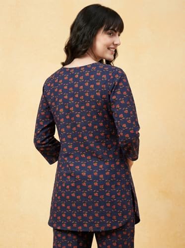 Image of Bee M Pee Designer Trendy Floral Printed Cotton Kurta Coord Sets for Women | Stylish Casual Tunic Kurti Set with Pant for Woman for Office