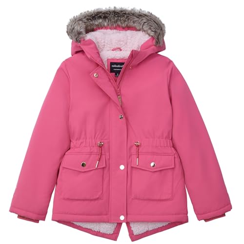 Rokka&Rolla Girls' Water-Resistant Sherpa Fleece Lined Puffer Jacket Winter Parka Coat