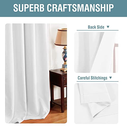 Image of H.VERSAILTEX White Window Curtains 63 Inch Length Thermal Insulated Window Treatment Panel for Living Room Grommet Curtain Drape for Bedroom (1 Panel), 52 inch W x 63 inch L