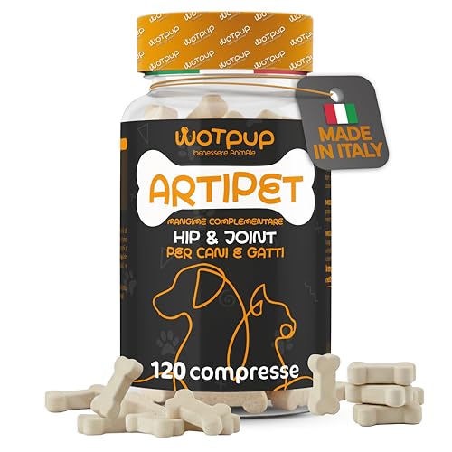 #Commissioniguadagnate<br>Integratore Articolazioni Cane Mangime Complementare di Alta Qualità Made in Italy 120 Compresse a Forma di Osso con Glucosamina Condroitina Artiglio del Diavolo MSM Nuova Formula Cani e Gatti