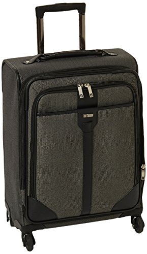Hartmann 20 Inch Herringbone Luxe SS Carry On Spinner, Black Herringbone