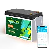 Mjbsan LiFePO4 12 V 330 AH batteria al litio Bluetooth con 200 A BMS, 8000 + cicli, batteria al litio 4224 W, protezione da spegnimento a bassa temperatura, perfetta per camper, applicazioni solari e