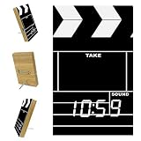 Réveil numérique pour Chambres Cuisine Bureau 3 paramètres d'alarme Radio Bois horloges de Bureau-Noir Blanc Film clins