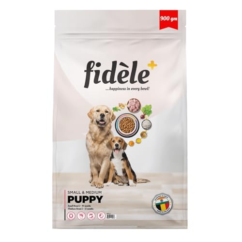 Image of Fidele+ Small & Medium Puppy Food | 900g | Nutrient Rich Growth | Immunity & Digestion Support | Real Chicken | Natural Herb Mix
