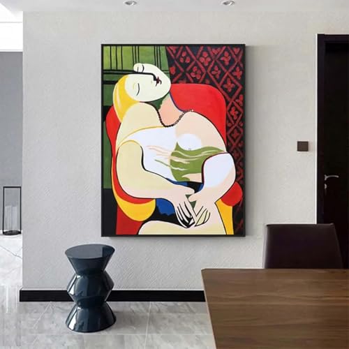 Affiche art mural abstrait vintage femme toile XINBAO salon 40x60cm