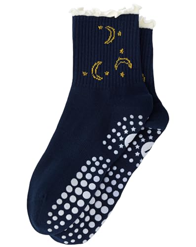 Image of Yawlsow Pilates Grip Socks for Women Yoga Grippy Socks Cute Barre Non Skid Athletic Crew Sticky Sock Workout Hospital