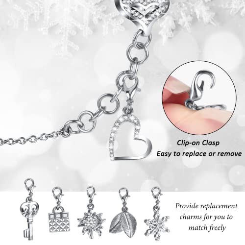 JOYOZY Band Compatible with Apple Watch 38mm 40mm 41mm 42mm 44mm 45mm 46mm, Bling Strap with Glitter Case Built-in Screen Protector, Interchangeable Charms Dressy Bracelet for Women