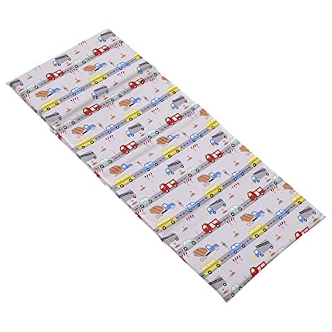 Everything Kids Construction, Bus, Truck, and Car Red, Yellow, and Blue Preschool Nap Pad Sheet Cover