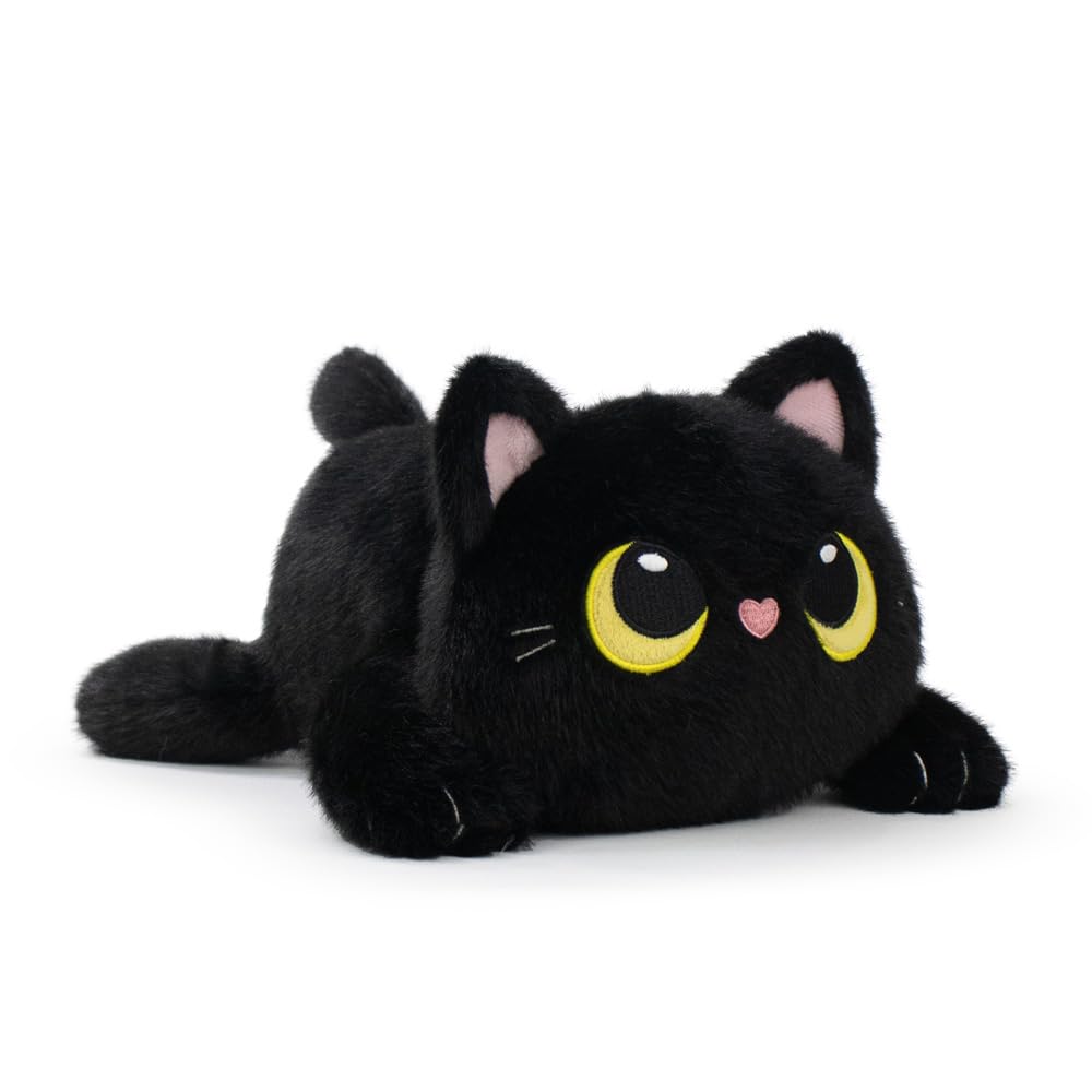 BARRADO - Peluche Gato Negro Tumbado - Mushy Friends - 28cm - 16002966 (Gato)