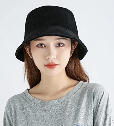 Niction Bucket Hat For Women Men Winter Bucket Hat Solid Color Corduroy Bucket Hat Warm Fisherman Hat 2022 #TOP1
