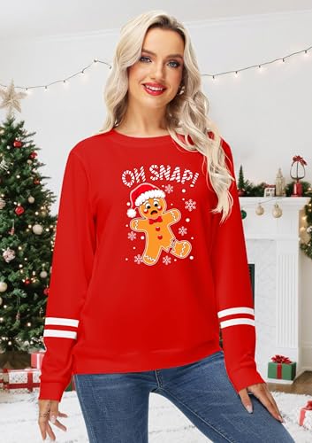 Oh Snap Gingerbread Man Oversized Christmas Sweatshirt - Image 3