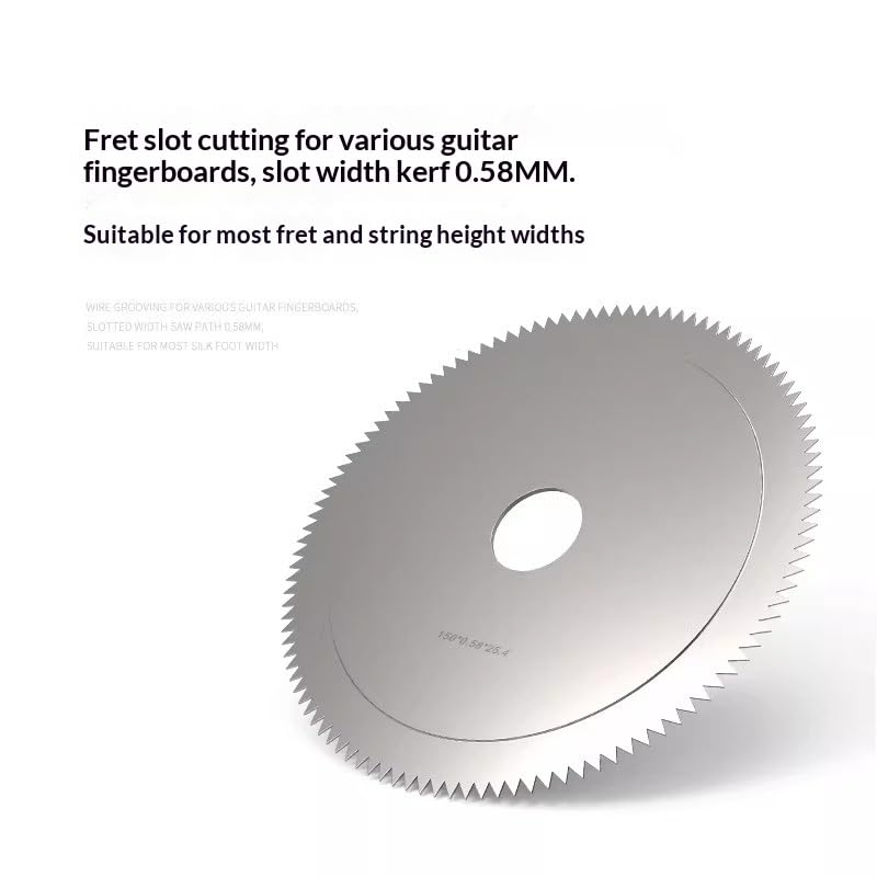 Fret Slotting Saw Blade 0.58mm Thin Kerf, Carbide Precision Slot Cutter for Table Saw, Guitar Fretboard Slotting Luthier Tool, Replacement for Fret Repair and Scale-Accurate Setup