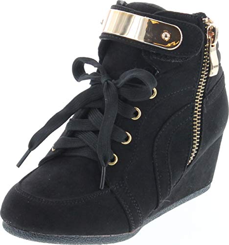 Link Peggy-53K Children Girl's Comfort Lace Up Hidden Wedge Sneakers