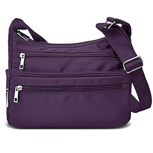 VOLGANIK ROCK RFID Purses for Women Fabric Nylon Multi Pocket Crossbody Bag Ladies Travel Handbag