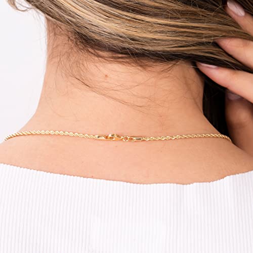 Barzel 18K Gold Plated Rope Chain Necklace - Made In Brazil3
