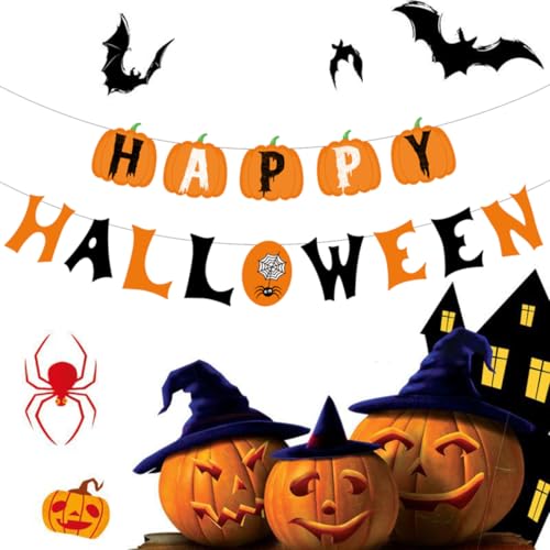 Image of FancyDressWale Happy Halloween Decorations Set,party props, Pumpkin Banners, Character Cutouts, 34 Pieces (Style-1)
