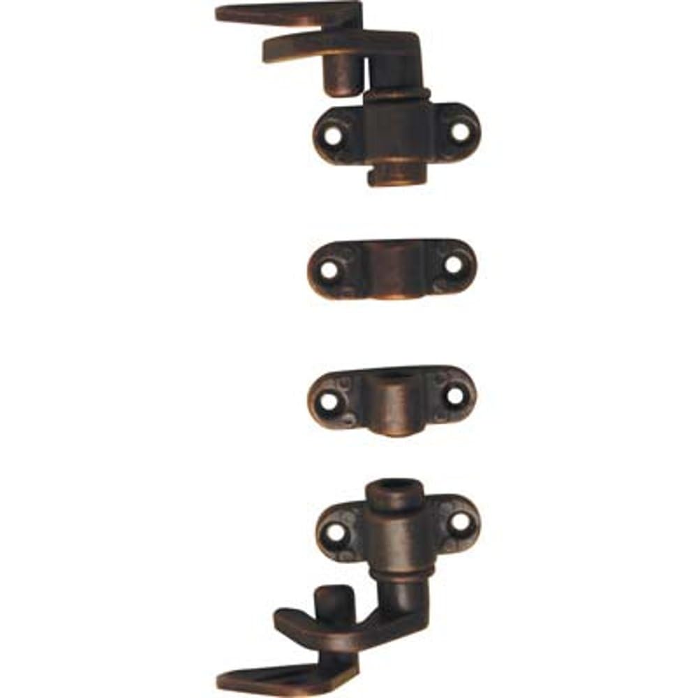 2PZ ACCESSORI IN KIT SERRATURA AD ASTE ROTANTI ZAMA BRONZATA 2 GANCI+2 CAVALLOTTI+2 PERNI