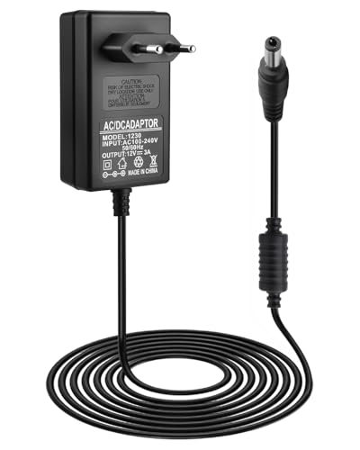 Alimentation 12V 3A 36W Adaptateur Secteur Universel (5.5x2.1mm) Transformateur AC DC Stable pour Ruban LED, Écran PC, Caméra CCTV, Routeur et Disque Dur Externe Chargeur avec Protection Surchauffe