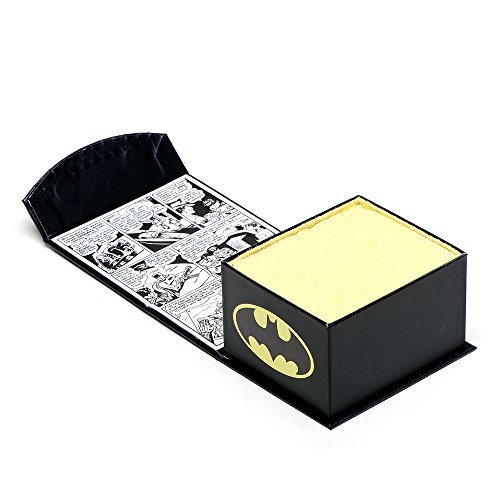 DC Comics Satin Black Batman Logo Cufflinks, Officially Licensed4
