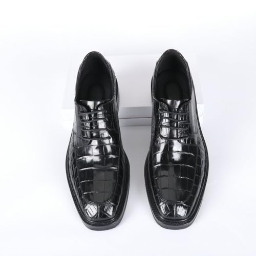 Men's Crocodile Skin Strap Slip On Dress Shoes Comfort Business Casual Oxford Shoes Comfortable Non-Slip Low Top Business Work Shoes2