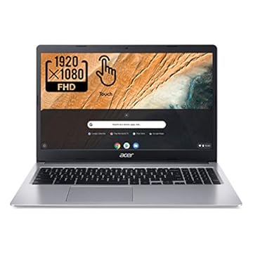 Acer Laptop Chromebook 315 39.6 cm Full HD 1080p IPS Touchscreen, PC Intel Celeron N4020 dual-core, 4GB DDR4 RAM, 64GB eMMC, webcam, WiFi, vida útil da bateria de 12 horas, Chrome OS, prata