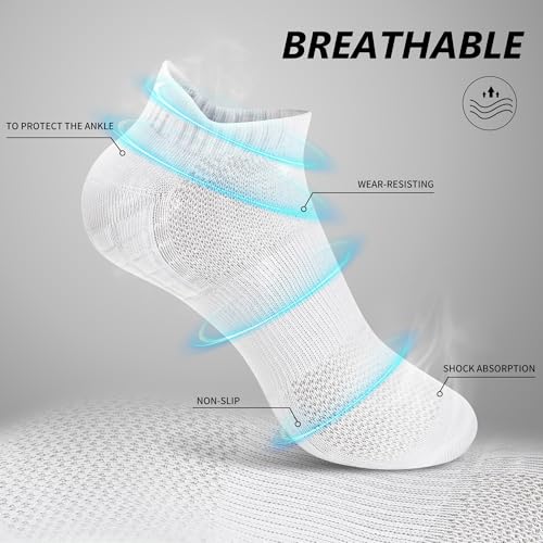 6 Pairs Ankle Socks for Women Men, Cotton Athletic Non Slip Socks for Women Men2