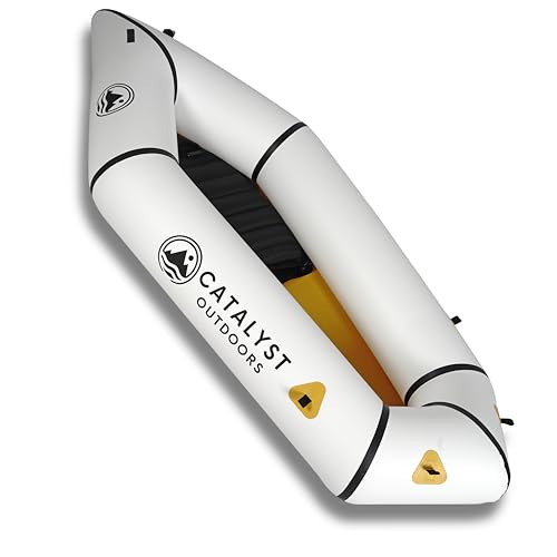 Catalyst Outdoors Ultra-Lightweight Inflatable Kayak for Adults & Kids - 1 Person Packraft, Durable TPU, Compact, Rapid Inflate, Ideal for Fishing & Adventure