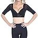 Shymay Women's Shapewear Tops Wear Your Own Bra Short Sleeve Slim Crop Top Shaper, Black1, Tag size 3XL=US size Large