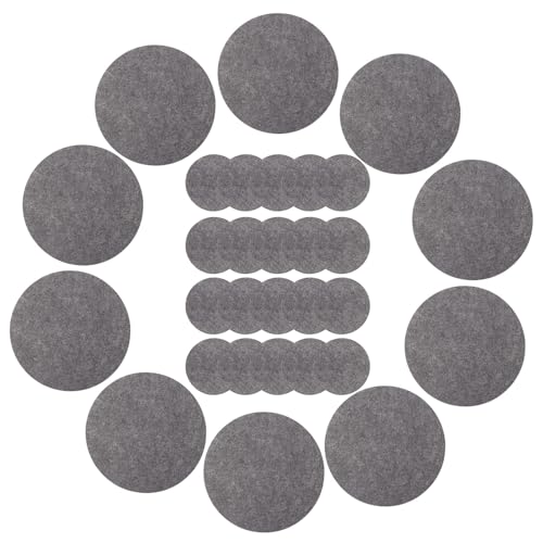 TOGEVAL 30個 毛?仕切りパッド キッチン食器保護用ラウンド形状 プレート 鍋 調理器具間の傷防止収納用割パッド 食器収納とテーブル装飾に